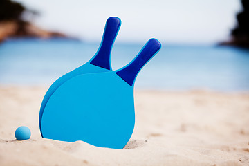 Image showing still life beachball in summer on the beach vacation