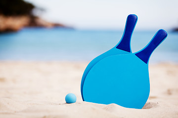 Image showing still life beachball in summer on the beach vacation