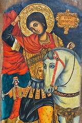 Image showing Old painting of an Orthodox saint in Etara, Bulgaria