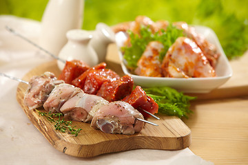 Image showing marinated meat for grill