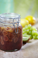 Image showing grape and kiwi homemade jam