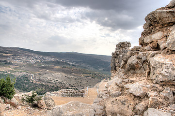 Image showing Nimrod castle and Israel landscape