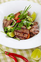 Image showing roast beef salad with fresh vegetables