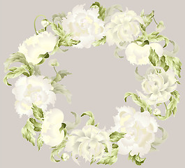 Image showing Beautiful decorative framework with peony. Illustration peony.