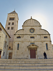 Image showing woman in front of church