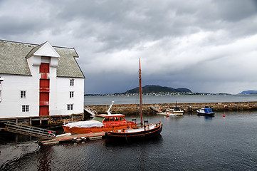 Image showing Aalesund harbour