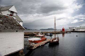 Image showing Aalesund harbour, Norway