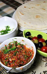 Image showing Mexican food with tortillas