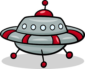 Image showing ufo flying saucer cartoon illustration