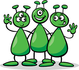 Image showing aliens or martians cartoon illustration