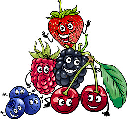 Image showing berry fruits group cartoon illustration