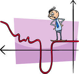 Image showing businessman on graph curve cartoon