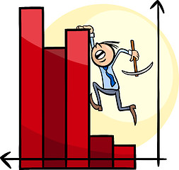 Image showing businessman on chart cartoon