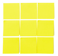 Image showing Set of yellow paper sticky stickers