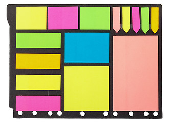 Image showing Set of multicolored paper sticky stickers