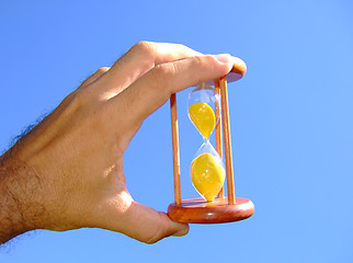 Image showing Holding a sand-glass