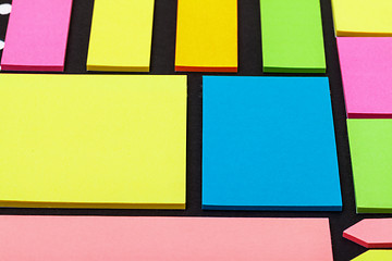 Image showing Set of multicolored paper sticky stickers
