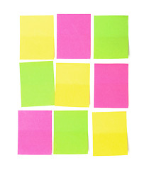 Image showing Set of multicolored paper sticky stickers