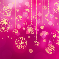 Image showing Christmas background with baubles. EPS 10