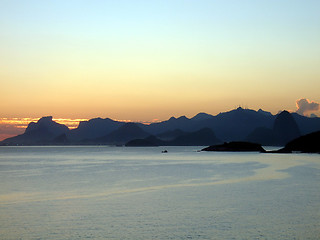 Image showing Sunset on the beach