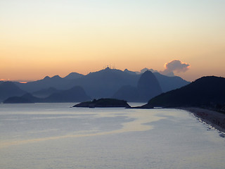 Image showing Sunset on the beach