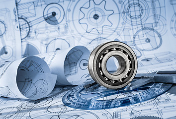 Image showing Technical drawings with the bearing