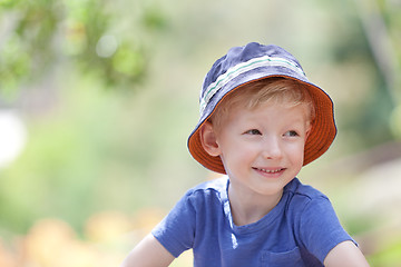 Image showing adorable boy outdoors