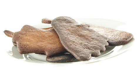 Image showing Burned cookies on white plate