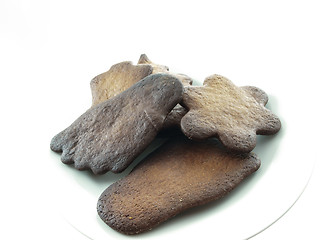 Image showing Burned cookies on white plate