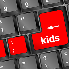 Image showing kids key button in a computer keyboard