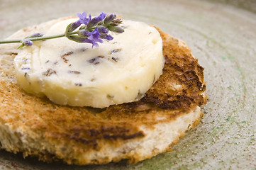 Image showing Herbs butter with lavender and honey