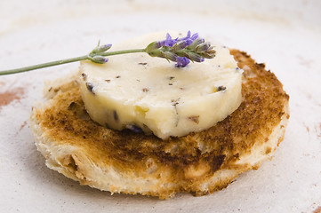 Image showing Herbs butter with lavender and honey