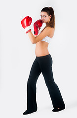 Image showing Portrait of female boxer