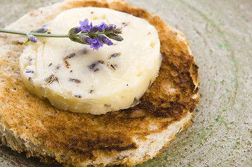 Image showing Herbs butter with lavender and honey