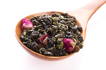 Image showing Green tea whit rose