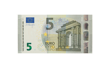 Image showing Brand new 5 euro bank note