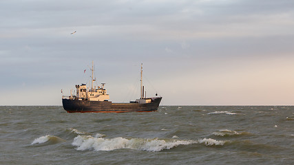 Image showing Small coastal vessel in the waters of the dutch Ijsselmeer