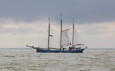 Image showing Large sailboat in the waters of the dutch Ijsselmeer