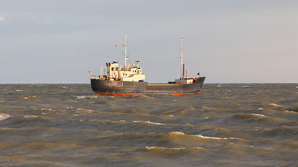 Image showing Small coastal vessel in the waters of the dutch Ijsselmeer