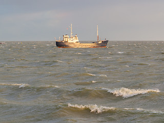 Image showing Small coastal vessel in the waters of the dutch Ijsselmeer