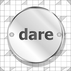 Image showing dare word on metallic button