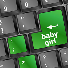 Image showing Keyboard with baby girl word on computer button