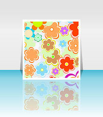 Image showing Design background of spring flowers brochure. Birthday, easter or invitation card