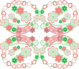 Image showing Seamless flower pink retro background pattern