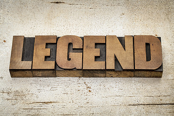 Image showing legend word in wood type