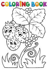 Image showing Coloring book fruit theme 4