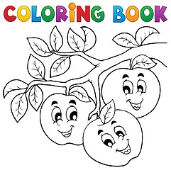 Image showing Coloring book fruit theme 1