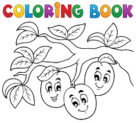 Image showing Coloring book fruit theme 3