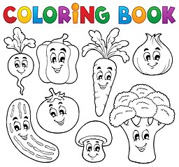 Image showing Coloring book vegetable theme 1
