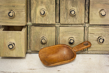 Image showing empty rustic wooden scoop